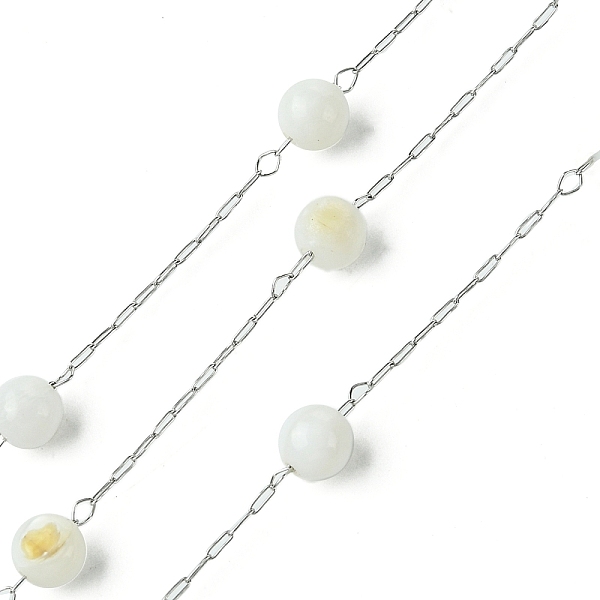 PandaHall Natural Shell Pearl Beads,Dyed with 304 Stainless Steel Chains, Soldered, with Spool, WhiteSmoke, 5mm 304 Stainless Steel White
PandaHall Natural Shell Pearl Beads,Dyed with 304 Stainless Steel Chains, Soldered, with Spool, WhiteSmoke, 5mm 304 Stainless Steel White