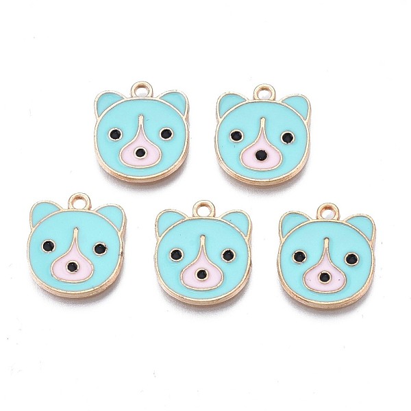 PandaHall Alloy Enamel Pendants, Cadmium Free & Nickel Free & Lead Free, Light Gold, Bear Head, Turquoise, 15.5x14x1.5mm, Hole: 1.6mm..., Green
PandaHall Alloy Enamel Pendants, Cadmium Free & Nickel Free & Lead Free, Light Gold, Bear Head, Turquoise, 15.5x14x1.5mm, Hole: 1.6mm..., Green