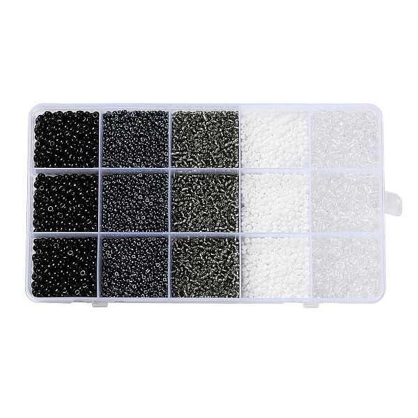 PandaHall DIY 15 Grids ABS Plastic & Glass Seed Beads Jewelry Making Finding Beads Kits, Rondelle, Black, 2~4.5x1.5~4.5mm, Hole: 0.8~1.2mm...
PandaHall DIY 15 Grids ABS Plastic & Glass Seed Beads Jewelry Making Finding Beads Kits, Rondelle, Black, 2~4.5x1.5~4.5mm, Hole: 0.8~1.2mm...