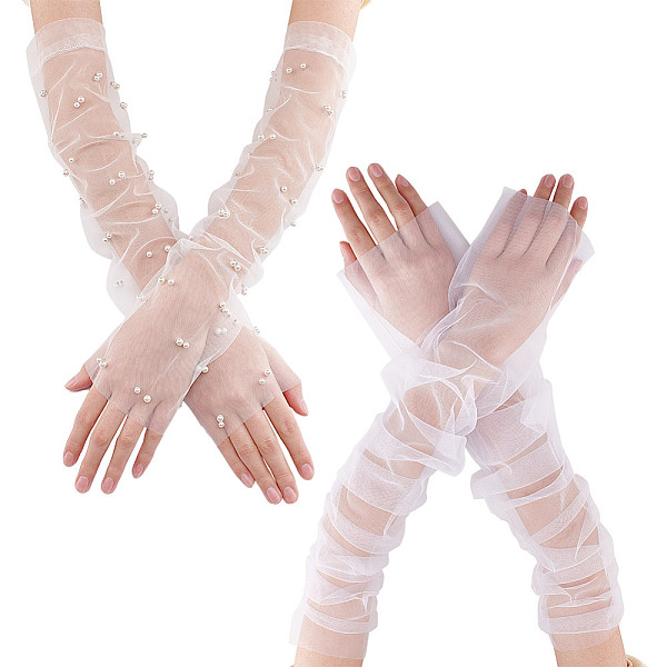 PandaHall Olycraft 2 Pairs 2 Styles Nylon Tulle Long Sleeve, for Wedding Bride Supplies, White, 455~880x115~120x0.1~0.6mm, 1 pair/style...
PandaHall Olycraft 2 Pairs 2 Styles Nylon Tulle Long Sleeve, for Wedding Bride Supplies, White, 455~880x115~120x0.1~0.6mm, 1 pair/style...