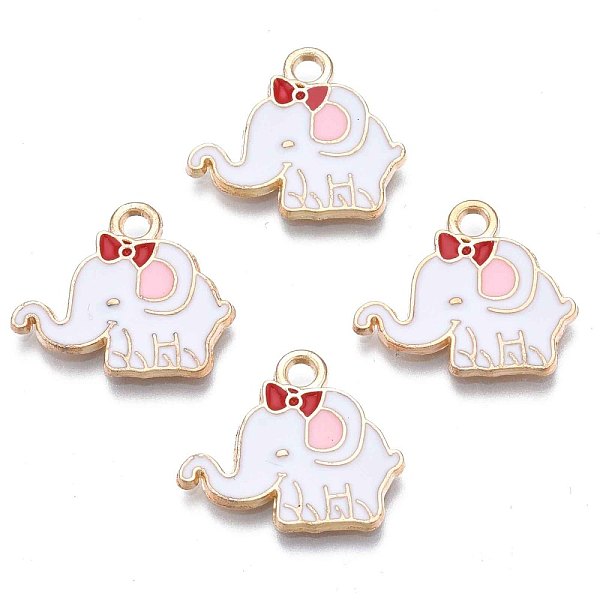 PandaHall Alloy Enamel Pendants, Light Gold, Elephant, White, 15x18.5x2.5mm, Hole: 1.8mm Alloy+Enamel Elephant White
PandaHall Alloy Enamel Pendants, Light Gold, Elephant, White, 15x18.5x2.5mm, Hole: 1.8mm Alloy+Enamel Elephant White