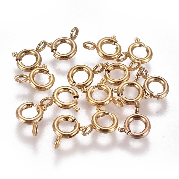 PandaHall Ion Plating(IP) 304 Stainless Steel Spring Ring Clasps, Golden, 6x1.6mm, Hole: 1.6mm 304 Stainless Steel
PandaHall Ion Plating(IP) 304 Stainless Steel Spring Ring Clasps, Golden, 6x1.6mm, Hole: 1.6mm 304 Stainless Steel