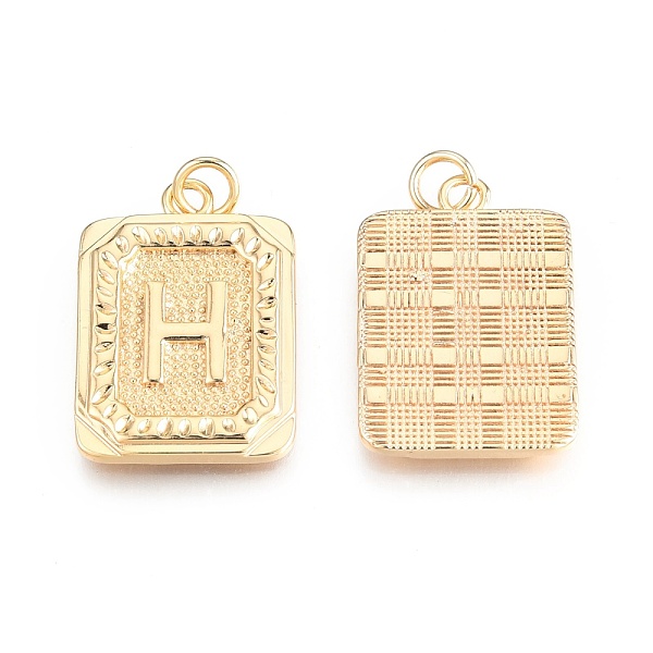 PandaHall Brass Pendants, with Jump Rings, Cadmium Free & Nickel Free & Lead Free, Rectangle with Letter, Real 18K Gold Plated, Letter.H...
PandaHall Brass Pendants, with Jump Rings, Cadmium Free & Nickel Free & Lead Free, Rectangle with Letter, Real 18K Gold Plated, Letter.H...