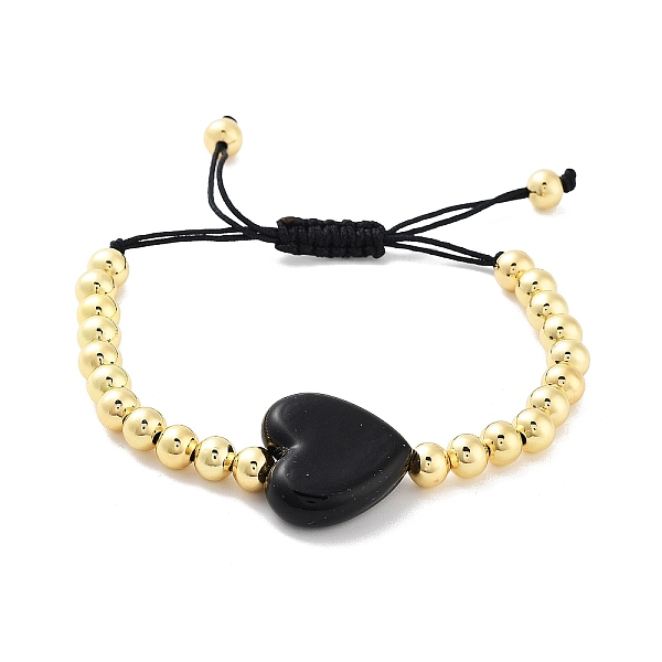 PandaHall Handmade Lampwork Heart Bracelets, Adjustable 6mm Round Brass Braided Bead Bracelets for Women, Real 18K Gold Plated, Black, Inner...
PandaHall Handmade Lampwork Heart Bracelets, Adjustable 6mm Round Brass Braided Bead Bracelets for Women, Real 18K Gold Plated, Black, Inner...