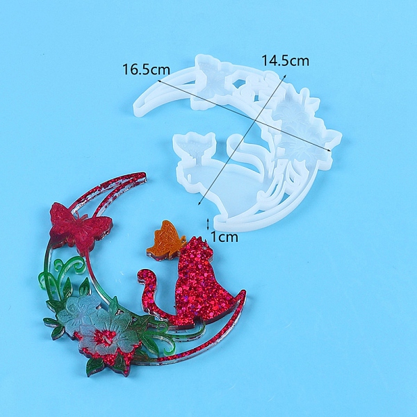 PandaHall DIY Food Grade Silhouette Silicone Moon with Cat Pendant Molds, Resin Casting Molds, For UV Resin, Epoxy Resin Jewelry Making..., White
PandaHall DIY Food Grade Silhouette Silicone Moon with Cat Pendant Molds, Resin Casting Molds, For UV Resin, Epoxy Resin Jewelry Making..., White