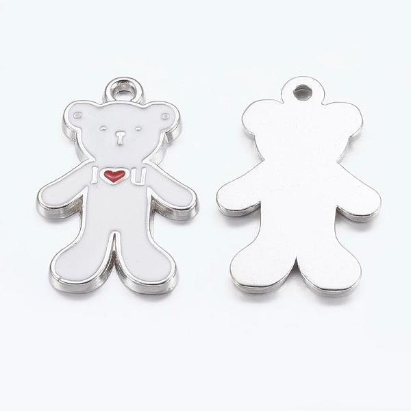 PandaHall Alloy Enamel Pendants, Lead Free and Cadmium Free, Bear, Platinum, White, about 27mm long, 17mm wide, 2mm thick, hole: 2mm...
PandaHall Alloy Enamel Pendants, Lead Free and Cadmium Free, Bear, Platinum, White, about 27mm long, 17mm wide, 2mm thick, hole: 2mm...