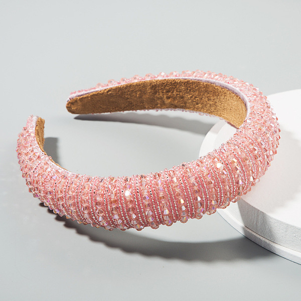PandaHall Bling Bling Glass Beaded Hairband, Wide Edge Headwear, Party Hair Accessories for Women Girls, Flamingo, 30mm Glass Pink
PandaHall Bling Bling Glass Beaded Hairband, Wide Edge Headwear, Party Hair Accessories for Women Girls, Flamingo, 30mm Glass Pink