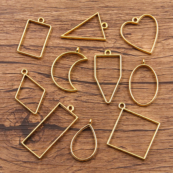 PandaHall Alloy Open Back Bezel Pendants, For DIY UV Resin, Epoxy Resin, Pressed Flower Jewelry, Mixed Shapes, Golden, 34~49x18~44mm...
PandaHall Alloy Open Back Bezel Pendants, For DIY UV Resin, Epoxy Resin, Pressed Flower Jewelry, Mixed Shapes, Golden, 34~49x18~44mm...