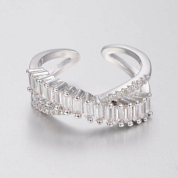 PandaHall Brass Micro Pave Cubic Zirconia Finger Rings, Cuff Rings, Open Rings, Size 7, Platinum, 17mm Brass+Cubic Zirconia
PandaHall Brass Micro Pave Cubic Zirconia Finger Rings, Cuff Rings, Open Rings, Size 7, Platinum, 17mm Brass+Cubic Zirconia