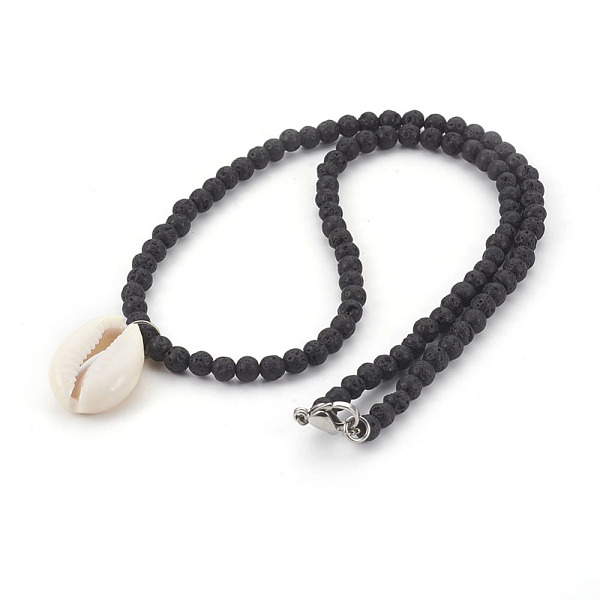 PandaHall Cowrie Shell Pendant Necklaces, with Natural Lava Rock Round Beads and 304 Stainless Steel Lobster Claw Clasps, Black, 18.1 inch...
PandaHall Cowrie Shell Pendant Necklaces, with Natural Lava Rock Round Beads and 304 Stainless Steel Lobster Claw Clasps, Black, 18.1 inch...