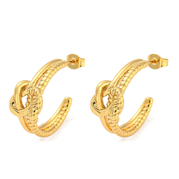 PandaHall 304 Stainless Steel Stud Earrings, Knot Half Hoop Earrings for Women, Golden, 29x22mm 304 Stainless Steel Others
PandaHall 304 Stainless Steel Stud Earrings, Knot Half Hoop Earrings for Women, Golden, 29x22mm 304 Stainless Steel Others