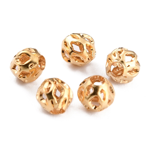 PandaHall Long-Lasting Hollowed Plated Brass Beads, Filigree Beads, Real 24K Gold Plated, 4x3.5mm, Hole: 1.2mm Brass Round
PandaHall Long-Lasting Hollowed Plated Brass Beads, Filigree Beads, Real 24K Gold Plated, 4x3.5mm, Hole: 1.2mm Brass Round