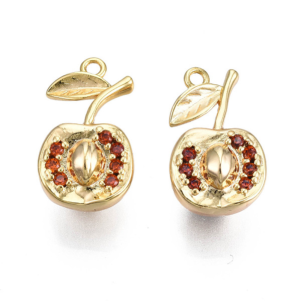PandaHall Brass Micro Pave Cubic Zirconia Pendants, Real 18K Gold Plated, Pomegranate, Chocolate, 16x9.5x7.5mm, Hole: 1.2mm Brass+Cubic..., Brown
PandaHall Brass Micro Pave Cubic Zirconia Pendants, Real 18K Gold Plated, Pomegranate, Chocolate, 16x9.5x7.5mm, Hole: 1.2mm Brass+Cubic..., Brown