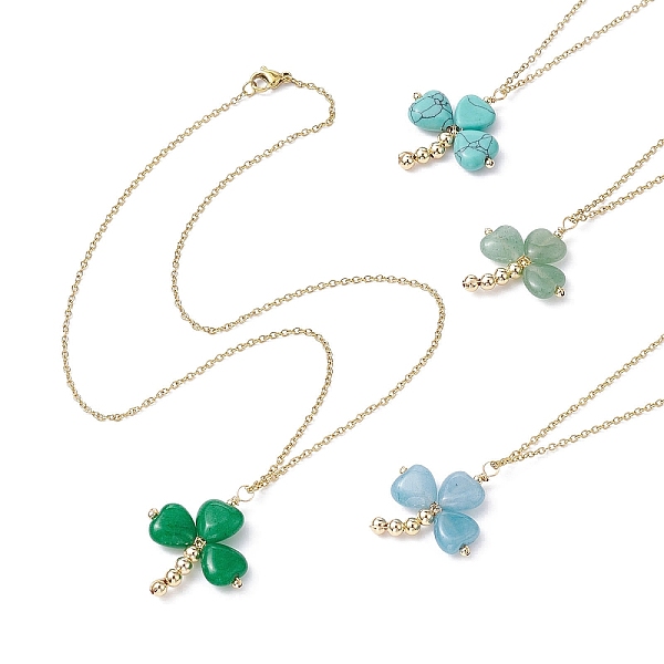 PandaHall Natural & Synthetic Mixed Gemstone Colver Pendant Necklace, with 304 Stainless Steel Cable Chains, 17.52 inch(44.5cm) Mixed Stone...
PandaHall Natural & Synthetic Mixed Gemstone Colver Pendant Necklace, with 304 Stainless Steel Cable Chains, 17.52 inch(44.5cm) Mixed Stone...