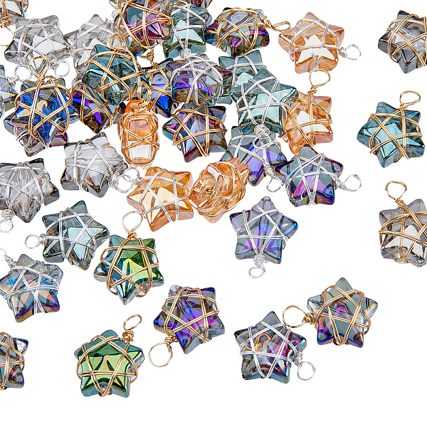 PandaHall SUPERFINDINGS 40Pcs Wire Wrapped Star Pendants AB Color Electroplate Glass Charms Mixed Color Crystal Dangle Charms for Earring...
PandaHall SUPERFINDINGS 40Pcs Wire Wrapped Star Pendants AB Color Electroplate Glass Charms Mixed Color Crystal Dangle Charms for Earring...