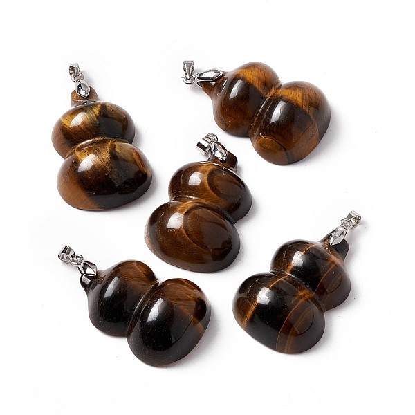 PandaHall Natural Tiger Eye Pendants, with Platinum Tone Brass Findings, Gourd Charm, 35x25x12mm, Hole: 4x4mm Tiger Eye Vegetables
PandaHall Natural Tiger Eye Pendants, with Platinum Tone Brass Findings, Gourd Charm, 35x25x12mm, Hole: 4x4mm Tiger Eye Vegetables