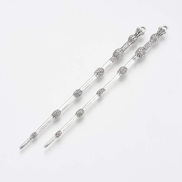 PandaHall Tibetan Style Alloy Hair Stick Findings, Cadmium Free & Nickel Free & Lead Free, Antique Silver, 127.5x7mm Alloy
PandaHall Tibetan Style Alloy Hair Stick Findings, Cadmium Free & Nickel Free & Lead Free, Antique Silver, 127.5x7mm Alloy