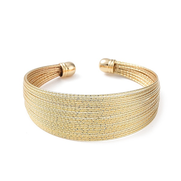 PandaHall Brass Open Cuff Bangles, Multi Lines, Golden, Wide: 7~21mm, Inner Diameter: 2-1/4 inch(5.8cm) Brass
PandaHall Brass Open Cuff Bangles, Multi Lines, Golden, Wide: 7~21mm, Inner Diameter: 2-1/4 inch(5.8cm) Brass