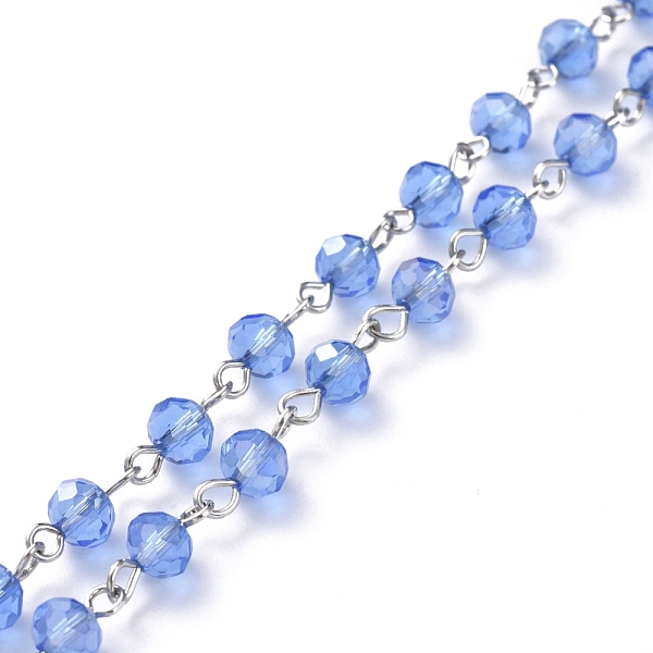 PandaHall Handmade Electroplate Glass Beaded Chains, with Platinum Plated Iron Eye Pin, Unwelded, Cornflower Blue, 39.37 inch(100cm), Beads...
PandaHall Handmade Electroplate Glass Beaded Chains, with Platinum Plated Iron Eye Pin, Unwelded, Cornflower Blue, 39.37 inch(100cm), Beads...