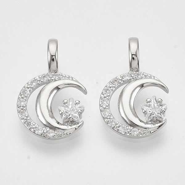 PandaHall Brass Micro Pave Cubic Zirconia Pendants, Nickel Free, Moon and Star, Clear, Real Platinum Plated, 17x11x2.5mm, Hole: 3x4mm...
PandaHall Brass Micro Pave Cubic Zirconia Pendants, Nickel Free, Moon and Star, Clear, Real Platinum Plated, 17x11x2.5mm, Hole: 3x4mm...