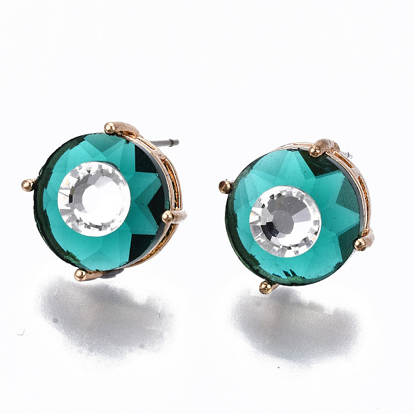 PandaHall Brass Stud Earrings, with Glass and Steel Pins, Flat Round, Light Gold, Light Sea Green, 14mm, Pin: 0.6mm Glass Flat Round
PandaHall Brass Stud Earrings, with Glass and Steel Pins, Flat Round, Light Gold, Light Sea Green, 14mm, Pin: 0.6mm Glass Flat Round