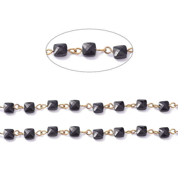 PandaHall Handmade Chains, with Golden Brass Eye Pin and Electroplate Glass Beads and Spool, Cube, Unwelded, Black, 6x6.5x4mm, about 32.8...
PandaHall Handmade Chains, with Golden Brass Eye Pin and Electroplate Glass Beads and Spool, Cube, Unwelded, Black, 6x6.5x4mm, about 32.8...
