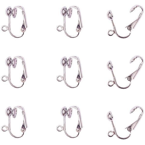 PandaHall 10 pcs Iron Non-Pierced Clip on Earring Components, Platinum Color, about 13.5mm wide, 15.5mm long, 7mm thick, hole: about 2mm...
PandaHall 10 pcs Iron Non-Pierced Clip on Earring Components, Platinum Color, about 13.5mm wide, 15.5mm long, 7mm thick, hole: about 2mm...