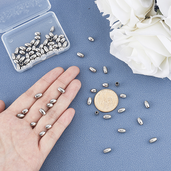 PandaHall Unicraftale 304 Stainless Steel Beads, Oval, Stainless Steel Color, 5x6.5mm, Hole: 2mm, 90pcs/box 304 Stainless Steel Oval
PandaHall Unicraftale 304 Stainless Steel Beads, Oval, Stainless Steel Color, 5x6.5mm, Hole: 2mm, 90pcs/box 304 Stainless Steel Oval