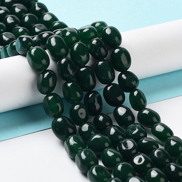PandaHall Natural White Jade Beads Strands, Dyed, Nuggets, Tumbled Stone, Dark Green, 9.5~11.5x8~8.5x7~8mm, Hole: 1mm, about 34~38pcs/strand...
PandaHall Natural White Jade Beads Strands, Dyed, Nuggets, Tumbled Stone, Dark Green, 9.5~11.5x8~8.5x7~8mm, Hole: 1mm, about 34~38pcs/strand...