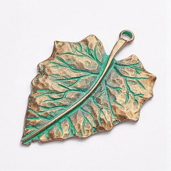 PandaHall Tibetan Style Alloy Pendants, Leaf, Antique Bronze & Green Patina, 70x47x2mm, Hole: 4mm Alloy Leaf
PandaHall Tibetan Style Alloy Pendants, Leaf, Antique Bronze & Green Patina, 70x47x2mm, Hole: 4mm Alloy Leaf