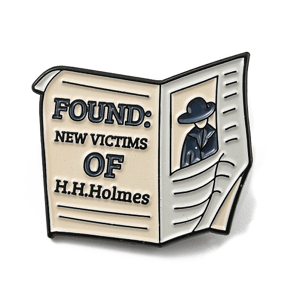 PandaHall Newspaper Enamel Pin, Electrophoresis Black Alloy Brooch for Backpack Clothes, Word Found New Victims of H.H.Holmes, Cornsilk..., Gold
PandaHall Newspaper Enamel Pin, Electrophoresis Black Alloy Brooch for Backpack Clothes, Word Found New Victims of H.H.Holmes, Cornsilk..., Gold