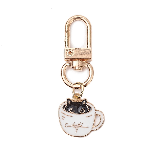 PandaHall Cup with Cat Alloy Enamel Pendant Decorations, Alloy Swivel Clasps Charms for Bag Ornaments, White, 54mm, Cat: 19x20mm...
PandaHall Cup with Cat Alloy Enamel Pendant Decorations, Alloy Swivel Clasps Charms for Bag Ornaments, White, 54mm, Cat: 19x20mm...