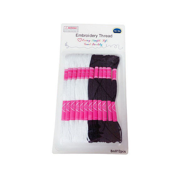PandaHall 12 Skeins 2 Colors 6-Ply Polyester Embroidery Floss, Cross Stitch Threads, Black, 0.4mm, about 8.75 Yards(8m)/Skein Polyester...
PandaHall 12 Skeins 2 Colors 6-Ply Polyester Embroidery Floss, Cross Stitch Threads, Black, 0.4mm, about 8.75 Yards(8m)/Skein Polyester...