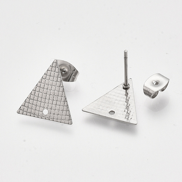 PandaHall 304 Stainless Steel Stud Earring Findings, with Ear Nuts/Earring Backs, Triangle, Stainless Steel Color, 13.5x13mm, Hole: 1mm, Pin...
PandaHall 304 Stainless Steel Stud Earring Findings, with Ear Nuts/Earring Backs, Triangle, Stainless Steel Color, 13.5x13mm, Hole: 1mm, Pin...