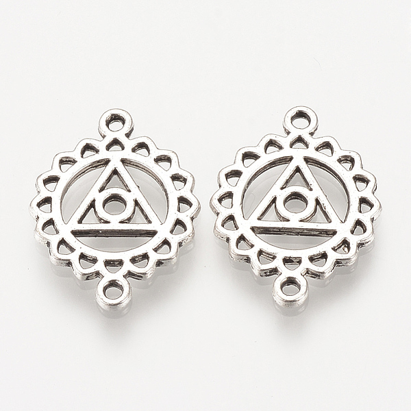 PandaHall Tibetan Style Alloy Links connectors, Flower, Cadmium Free & Lead Free, Chakra Vishuddha, Antique Silver, 19.5x14.5x1.5mm, Hole...
PandaHall Tibetan Style Alloy Links connectors, Flower, Cadmium Free & Lead Free, Chakra Vishuddha, Antique Silver, 19.5x14.5x1.5mm, Hole...