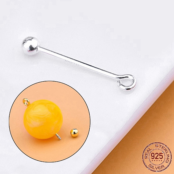 PandaHall Rack Plating 925 Sterling Silver Screw On Eye Ball Pins, Beadable Pin, for Jewelry Making, Silver, 19 Gauge, 13.3mm, Ball: 3mm...
PandaHall Rack Plating 925 Sterling Silver Screw On Eye Ball Pins, Beadable Pin, for Jewelry Making, Silver, 19 Gauge, 13.3mm, Ball: 3mm...