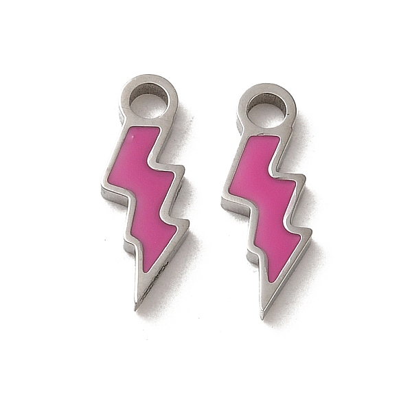 PandaHall 304 Stainless Steel Enamel Charms, Lightning Bolt Charm, Stainless Steel Color, 14x5x1.5mm, Hole: 2mm Stainless Steel+Enamel..., Pink
PandaHall 304 Stainless Steel Enamel Charms, Lightning Bolt Charm, Stainless Steel Color, 14x5x1.5mm, Hole: 2mm Stainless Steel+Enamel..., Pink