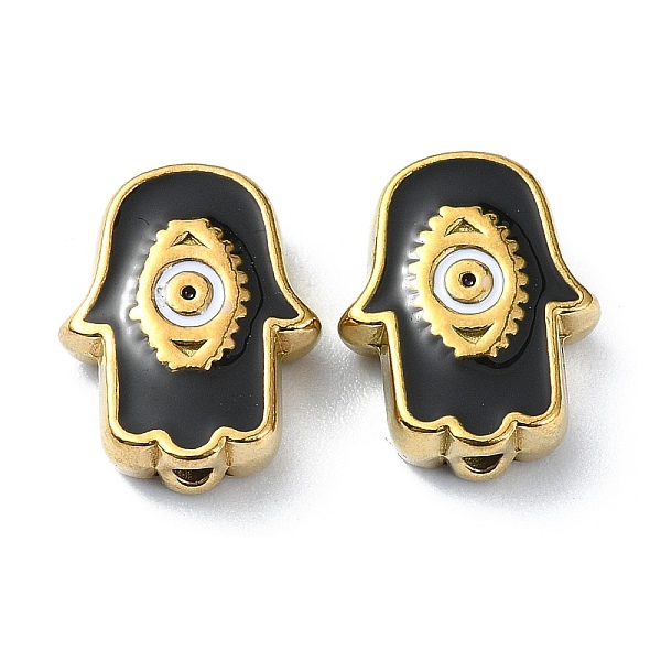 PandaHall Ion Plating(IP) 304 Stainless Steel Enamel Beads, Real 18K Gold Plated, Hamsa Hand with Eye, Black, 9x12x3.5mm, Hole: 1.2mm...
PandaHall Ion Plating(IP) 304 Stainless Steel Enamel Beads, Real 18K Gold Plated, Hamsa Hand with Eye, Black, 9x12x3.5mm, Hole: 1.2mm...