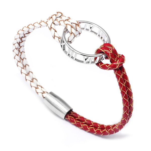 PandaHall Alloy Ring Links Bracelets, with Leather Cord and Alloy Magnetic Clasps, Platinum, Red, 7-1/2 inch(19cm) Alloy Red
PandaHall Alloy Ring Links Bracelets, with Leather Cord and Alloy Magnetic Clasps, Platinum, Red, 7-1/2 inch(19cm) Alloy Red