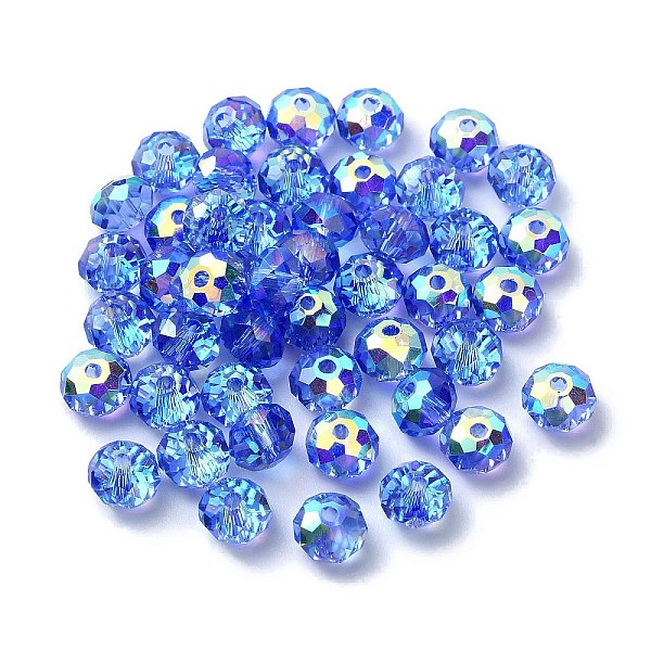 PandaHall AB Color Plated Glass Beads, Faceted Rondelle, Royal Blue, 6x4mm, Hole: 1.4mm Glass Rondelle
PandaHall AB Color Plated Glass Beads, Faceted Rondelle, Royal Blue, 6x4mm, Hole: 1.4mm Glass Rondelle