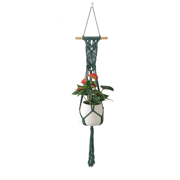 PandaHall Cotton Macrame Plant Hangers, Wood Holder Boho Style Hanging Planter Baskets, Wall Decorative Flower Pot Holder, Teal, 800x200mm..., Cyan
PandaHall Cotton Macrame Plant Hangers, Wood Holder Boho Style Hanging Planter Baskets, Wall Decorative Flower Pot Holder, Teal, 800x200mm..., Cyan