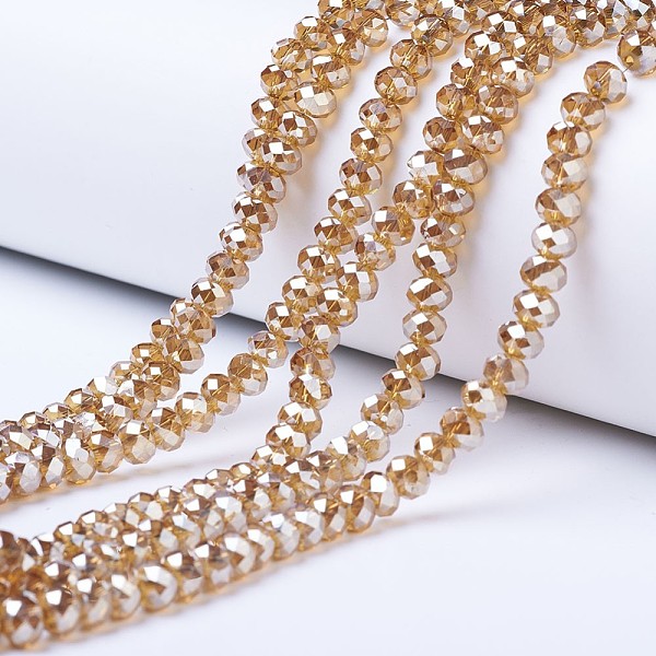 PandaHall Electroplate Glass Beads Strands, Platinum Plated, Faceted, Rondelle, BurlyWood, 6x5mm, Hole: 1mm, about 85~88pcs/strand..., Orange
PandaHall Electroplate Glass Beads Strands, Platinum Plated, Faceted, Rondelle, BurlyWood, 6x5mm, Hole: 1mm, about 85~88pcs/strand..., Orange