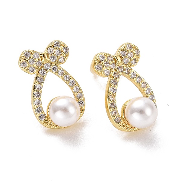 PandaHall Clear Cubic Zirconia Bowknot with Plastic Pearl Stud Earrings, Brass Jewelry for Women, Cadmium Free & Lead Free, Light Gold..., White
PandaHall Clear Cubic Zirconia Bowknot with Plastic Pearl Stud Earrings, Brass Jewelry for Women, Cadmium Free & Lead Free, Light Gold..., White