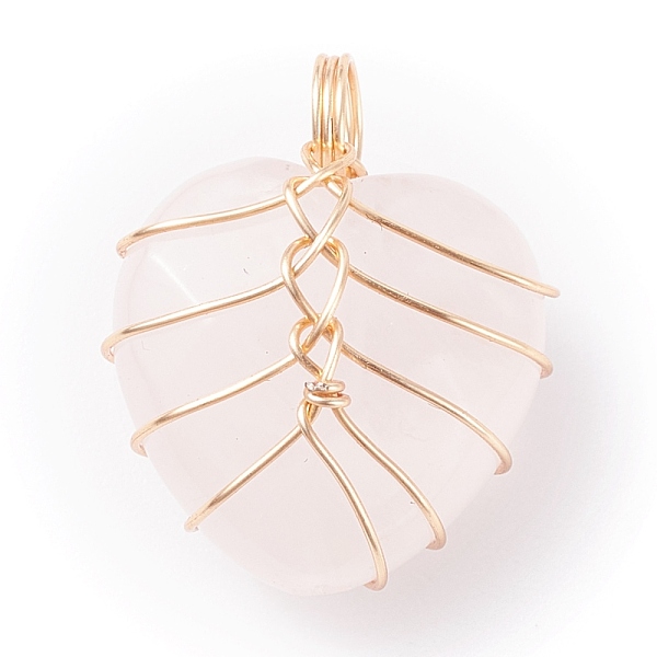 PandaHall Natural Rose Quartz Faceted Gemstone Pendants, with Real 18K Gold Copper Wire Wrapped, Heart, 18.5x16x11mm, Hole: 4mm Rose Quartz...
PandaHall Natural Rose Quartz Faceted Gemstone Pendants, with Real 18K Gold Copper Wire Wrapped, Heart, 18.5x16x11mm, Hole: 4mm Rose Quartz...