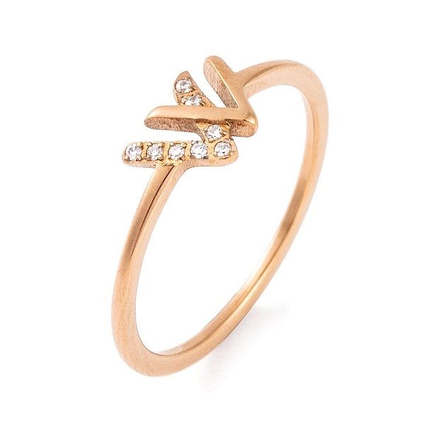 PandaHall 304 Stainless Steel Letter W Finger Ring for Women, with Cubic Zirconia, Rose Gold, US Size 6~9(16.5~18.9mm) Stainless Steel+Cubic..., Clear
PandaHall 304 Stainless Steel Letter W Finger Ring for Women, with Cubic Zirconia, Rose Gold, US Size 6~9(16.5~18.9mm) Stainless Steel+Cubic..., Clear