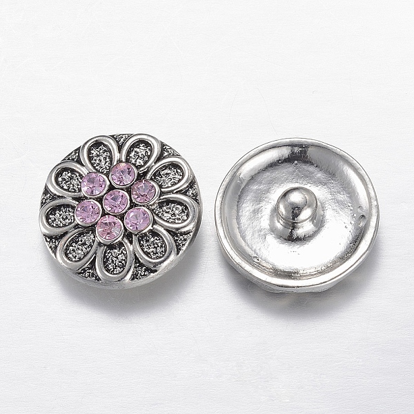 PandaHall Alloy Rhinestone Snap Buttons, Jewelry Buttons, Flat Round with Flower, Antique Silver, Light Rose, 20x8mm Alloy+Rhinestone Flat..., Pink
PandaHall Alloy Rhinestone Snap Buttons, Jewelry Buttons, Flat Round with Flower, Antique Silver, Light Rose, 20x8mm Alloy+Rhinestone Flat..., Pink