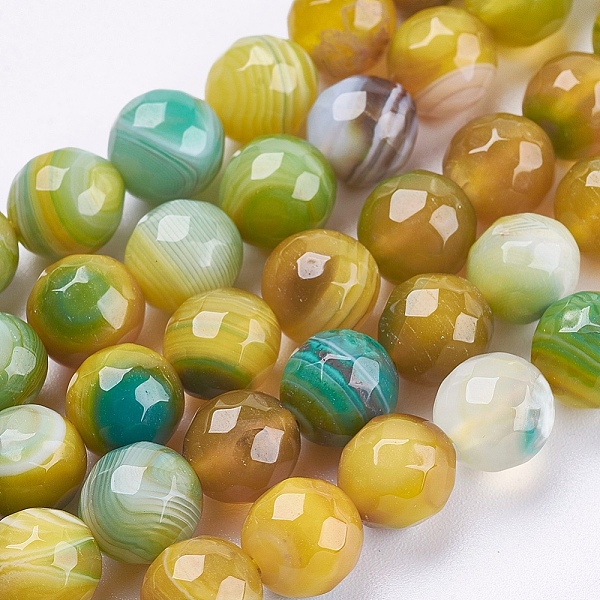 PandaHall Natural Striped Agate/Banded Agate Beads Strands, Round, Faceted, Dyed, Goldenrod, 8mm, Hole: 1mm, about 47~48pcs/strand..., Gold
PandaHall Natural Striped Agate/Banded Agate Beads Strands, Round, Faceted, Dyed, Goldenrod, 8mm, Hole: 1mm, about 47~48pcs/strand..., Gold
