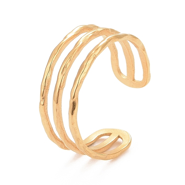 PandaHall Ion Plating(IP) 304 Stainless Steel Triple Line Open Cuff Ring for Women, Golden, US Size 9(18.9mm) 304 Stainless Steel
PandaHall Ion Plating(IP) 304 Stainless Steel Triple Line Open Cuff Ring for Women, Golden, US Size 9(18.9mm) 304 Stainless Steel