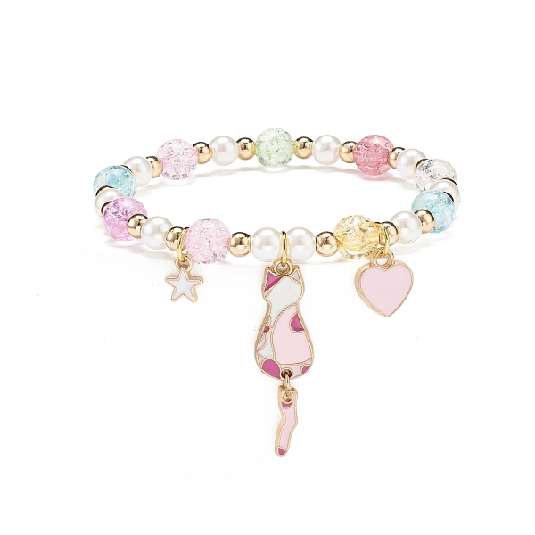 PandaHall Colorful Alloy Enamel Cute Charms Bracelet, Plastic Pearl & Acrylic & Synthetic Hematite Round Beaded Bracelet for Women, Cat...
PandaHall Colorful Alloy Enamel Cute Charms Bracelet, Plastic Pearl & Acrylic & Synthetic Hematite Round Beaded Bracelet for Women, Cat...