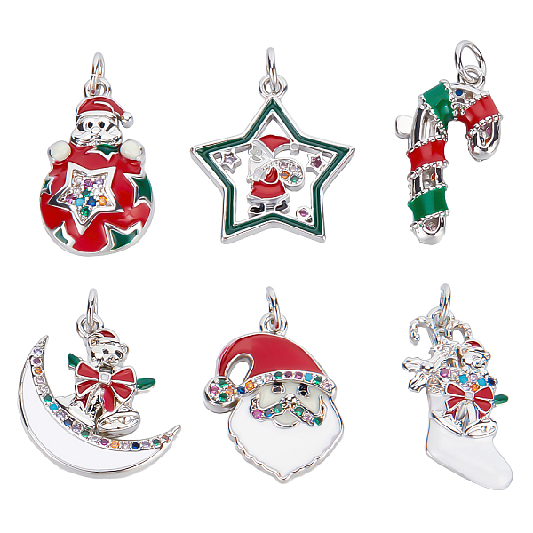 PandaHall Beebeecraft 6Pcs 6 Style Christmas Themed Brass Micro Pave Cubic Zirconia Pendants, with Enamel and Jump Ring, Long-Lasting Plated...
PandaHall Beebeecraft 6Pcs 6 Style Christmas Themed Brass Micro Pave Cubic Zirconia Pendants, with Enamel and Jump Ring, Long-Lasting Plated...